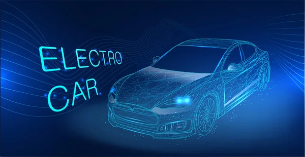 Illustration de voiture électrique. Image vectorielle abstraite — Image vectorielle
