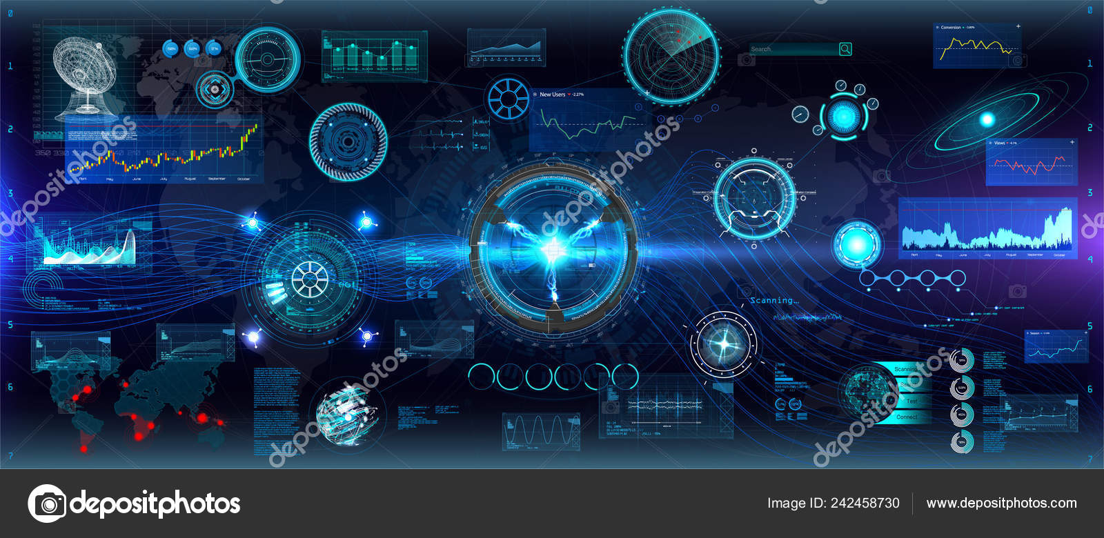 Head up Design elements set. HUD circular technology concept Stock Vector Image by ©sergeybitos
