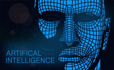 İkili kod ile birlikte insan kafası