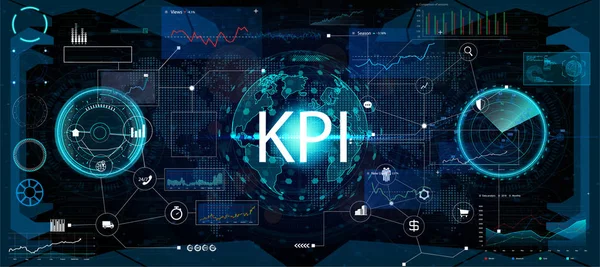 Indicador de desempenho chave (KPI) e análise de negócios (BA ) — Vetor de Stock