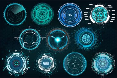 Bir fütüristik (Hud) tarzda daire öğeleri ayarla