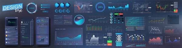 Moderna infographic vector mall med statistik grafer — Stock vektor