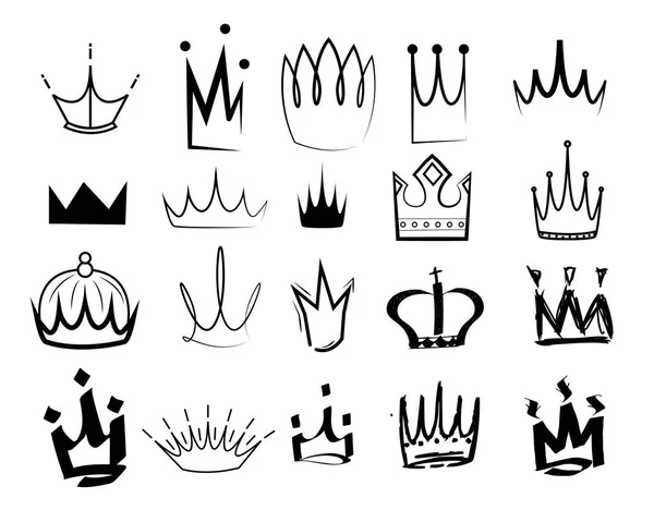 スケッチの王冠。戴冠の単純な落書き — ストックベクタ