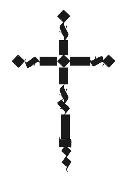 Vektorový kříž ve stylu gotické kaligrafie — Stockový vektor