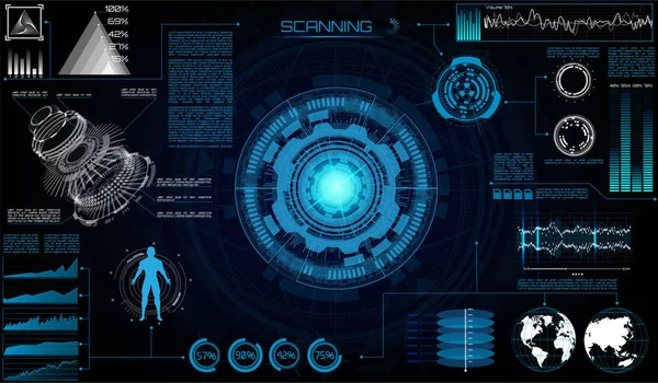 Futurista Sci Fi Interface de usuário moderna — Vetor de Stock