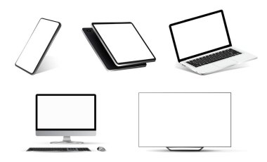Mockups toplama gerçekçi cihazlar