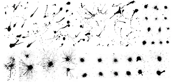 Sammlung von Tintenklecksen Kleckse Splatter — Stockvektor