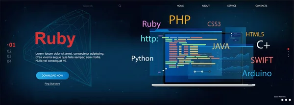 Linguagem de programação Ruby — Vetor de Stock