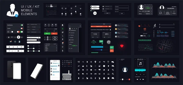 Interface universal UI UX KIT para projetar sites responsivos — Vetor de Stock