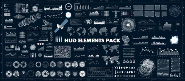 Ui Ux Gui projeleri için Hud tasarım öğeleri seti