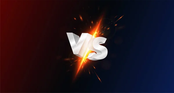 Versus, vs, pantalla con letras de metal 3d — Vector de stock