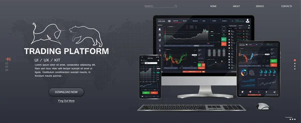 Handelsplatform UI-ontwerp — Stockvector