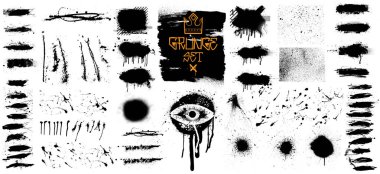 Siyah boya koleksiyonu, Izole grunge seti