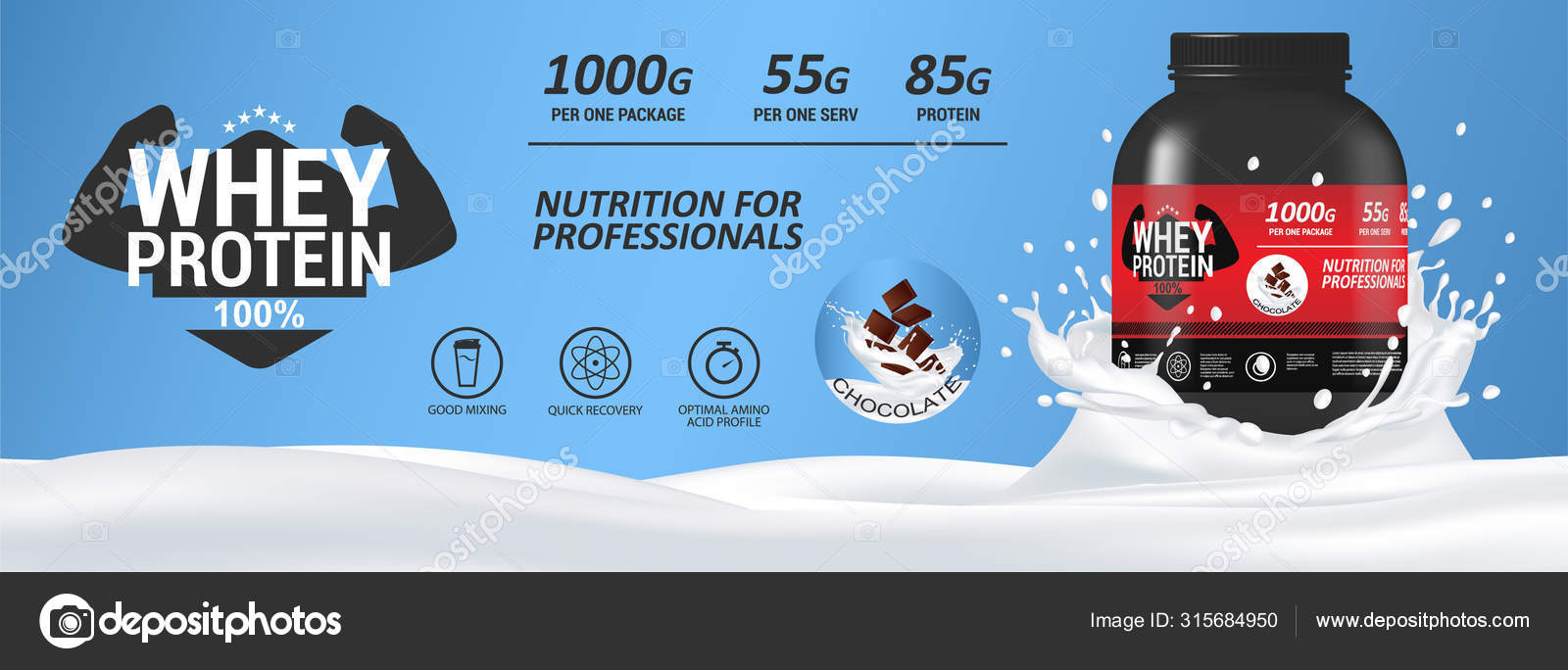 Download Sport Nutrition Whey Protein Mockup Banner Vector Image By C Sergeybitos Mail Ru Vector Stock 315684950