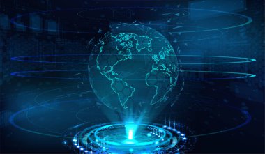 Earth globe hologram technology 