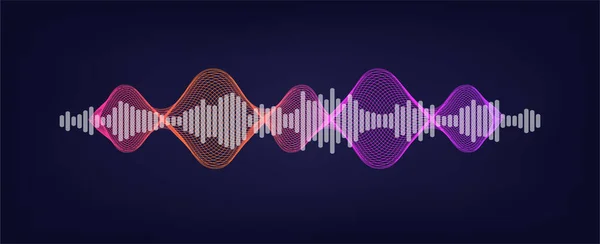 Asistente de voz - onda sonora — Vector de stock