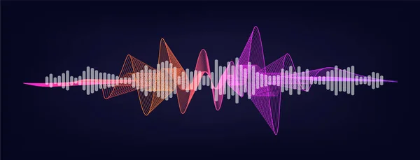 Onda de sonido de volumen con ecualizador — Vector de stock