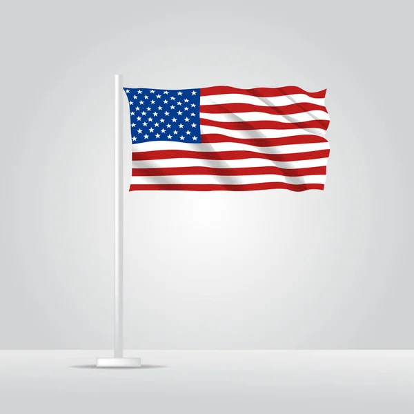 3D gerçekçi Birleşik Devlet Amerika bayrağı vektör