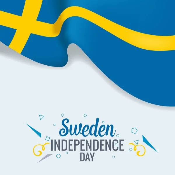 Banner Celebración Del Día Independencia Suecia Diseño Plantilla Vector Póster — Archivo Imágenes Vectoriales