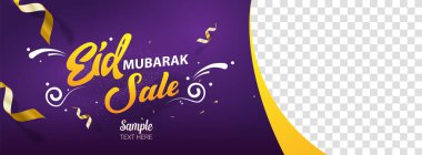 Eid Mubarak satış afiş sosyal medya kapak vektör tasarım şablonu