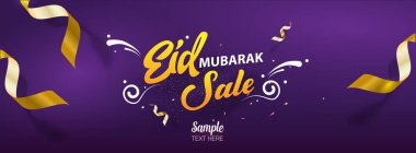 Eid mubarak Satış sosyal medya kapak vektör tasarım şablonu