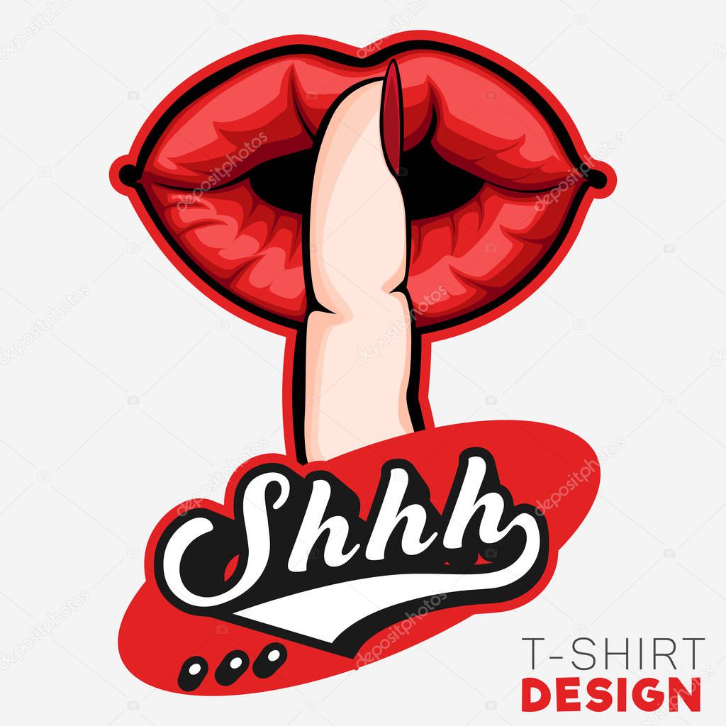 Shhh Silent Hand Sign T-Shirt Design Template