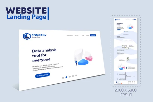 Landing Page Website Thema Vorlage Design — Stockvektor