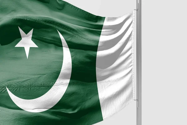 Isolerade Pakistanska Flagga Vajande Realistiska Tyg — Stockfoto