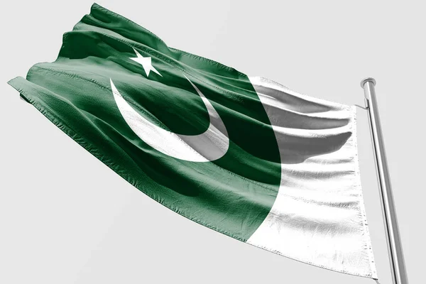 Izolované Pákistánské Mávání Vlajkami Realistické Tkanina — Stock fotografie