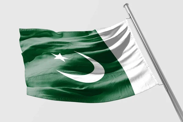 Isolerade Pakistanska Flagga Vajande Realistiska Tyg — Stockfoto