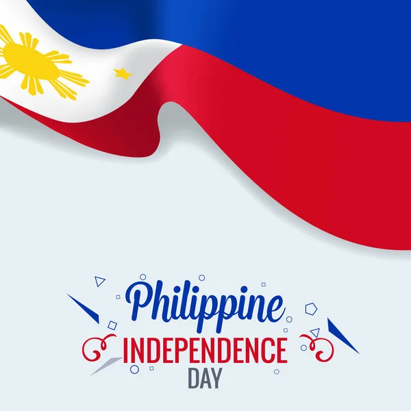 3D gerçekçi Filipinler bayrağı sallayarak rüzgar vektör
