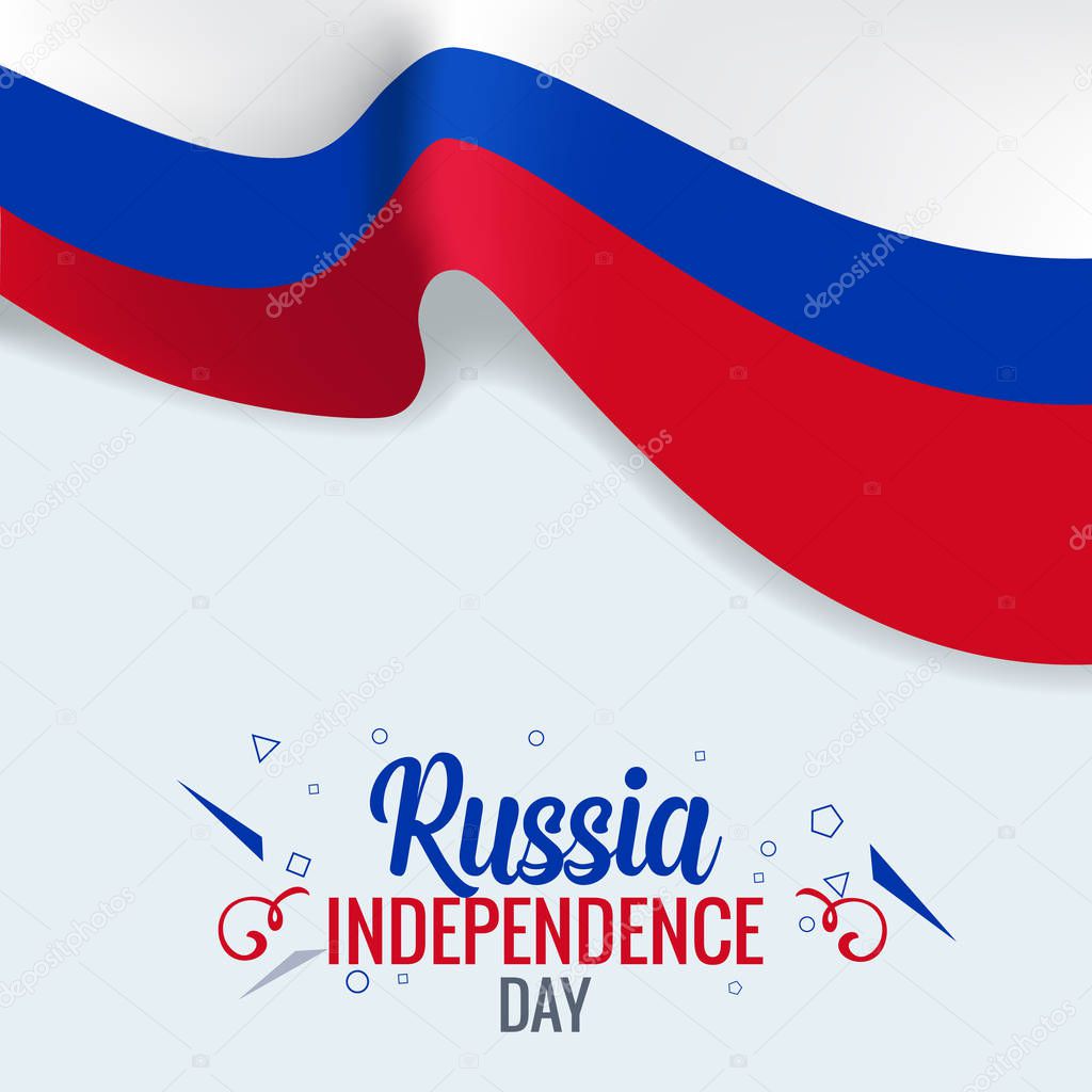 3D Realistic Russian flag waving wind vector