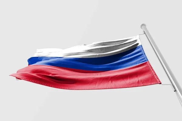 Geïsoleerde Rusland Vlag Zwaaien Realistische Stof — Stockfoto