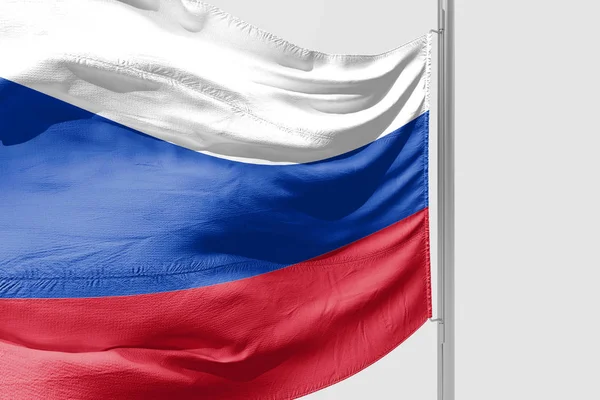 Geïsoleerde Rusland Vlag Zwaaien Realistische Stof — Stockfoto