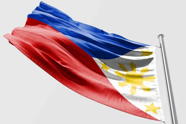 Bandera Filipina Aislada Ondeando Tela Realista — Foto de Stock