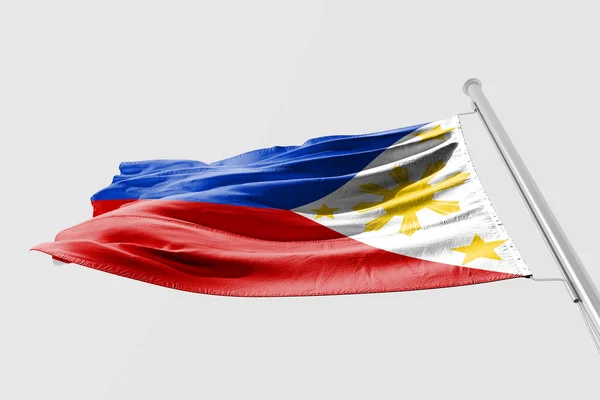 Изолированный Филиппинский Флаг Размахивающий Реалистичной Тканью — стоковое фото