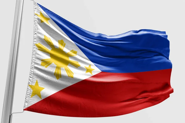 Steag Izolat Filipinez Fluturând Țesătură Realistă — Fotografie, imagine de stoc