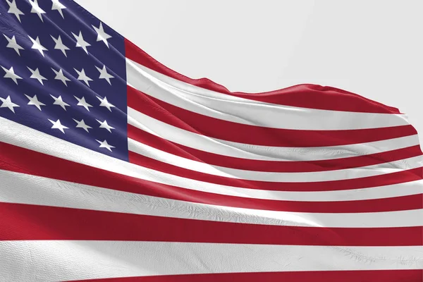 Birleşik Amerika 3d gerçekçi kumaş sallayarak bayrağının durumunu izole