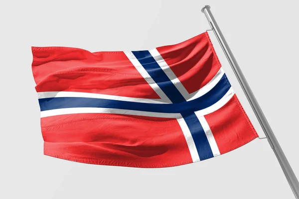 Bandera Aislada Noruega Ondeando Tela Realista —  Fotos de Stock