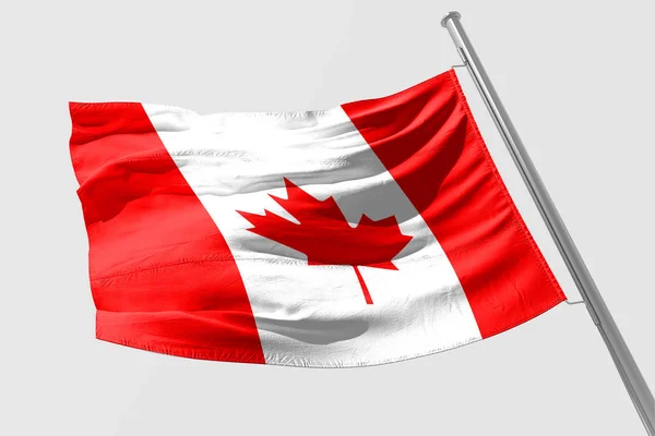Изолированный Флаг Канады Размахивающий Реалистичной Тканью — стоковое фото