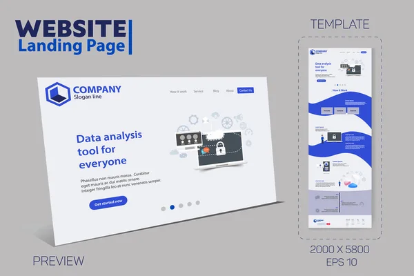 Neue Trendige Website Zielseite Vektor Thema Template Design — Stockvektor