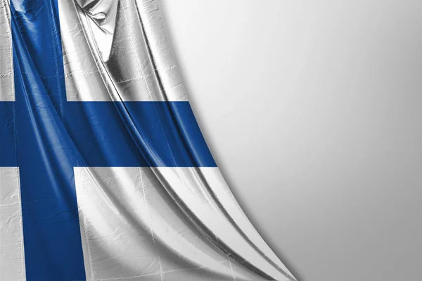 Размахивание Флагом Финляндии Изоляции Realistic Finland Flag Rendered — стоковое фото