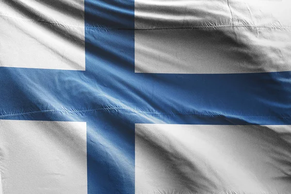 Размахивание Флагом Финляндии Изоляции Realistic Finland Flag Rendered — стоковое фото