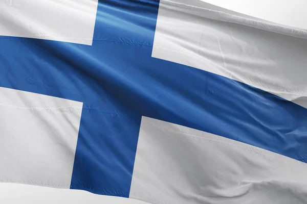 Размахивание Флагом Финляндии Изоляции Realistic Finland Flag Rendered — стоковое фото