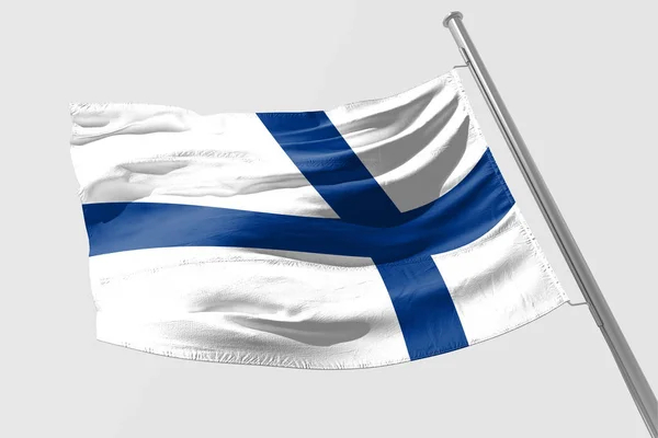 Размахивание Флагом Финляндии Изоляции Realistic Finland Flag Rendered — стоковое фото