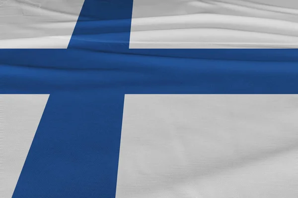 孤立したフィンランドの国旗を振って 現実的なフィンランド フラグ表示 — ストック写真