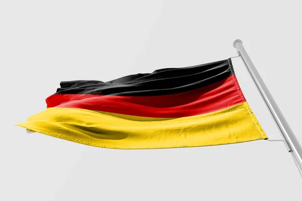 被隔绝的德国旗子挥动 现实德国旗子渲染了 — 图库照片