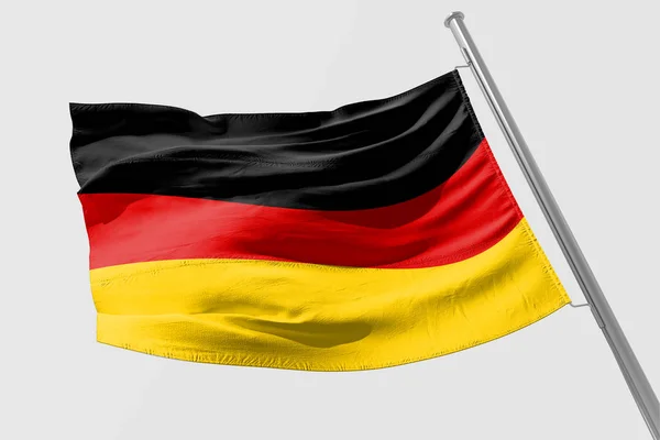 Geïsoleerde Duitsland Vlag Zwaaien Realistische Duitsland Vlag Weergegeven — Stockfoto