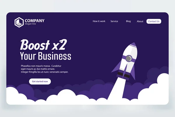 Boost Business Website Landing Page Concetto Progettazione Del Modello Vettoriale — Vettoriale Stock
