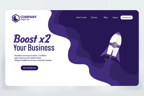 Boost Business Website Landing Page Modèle Vectoriel Concept Conception — Image vectorielle